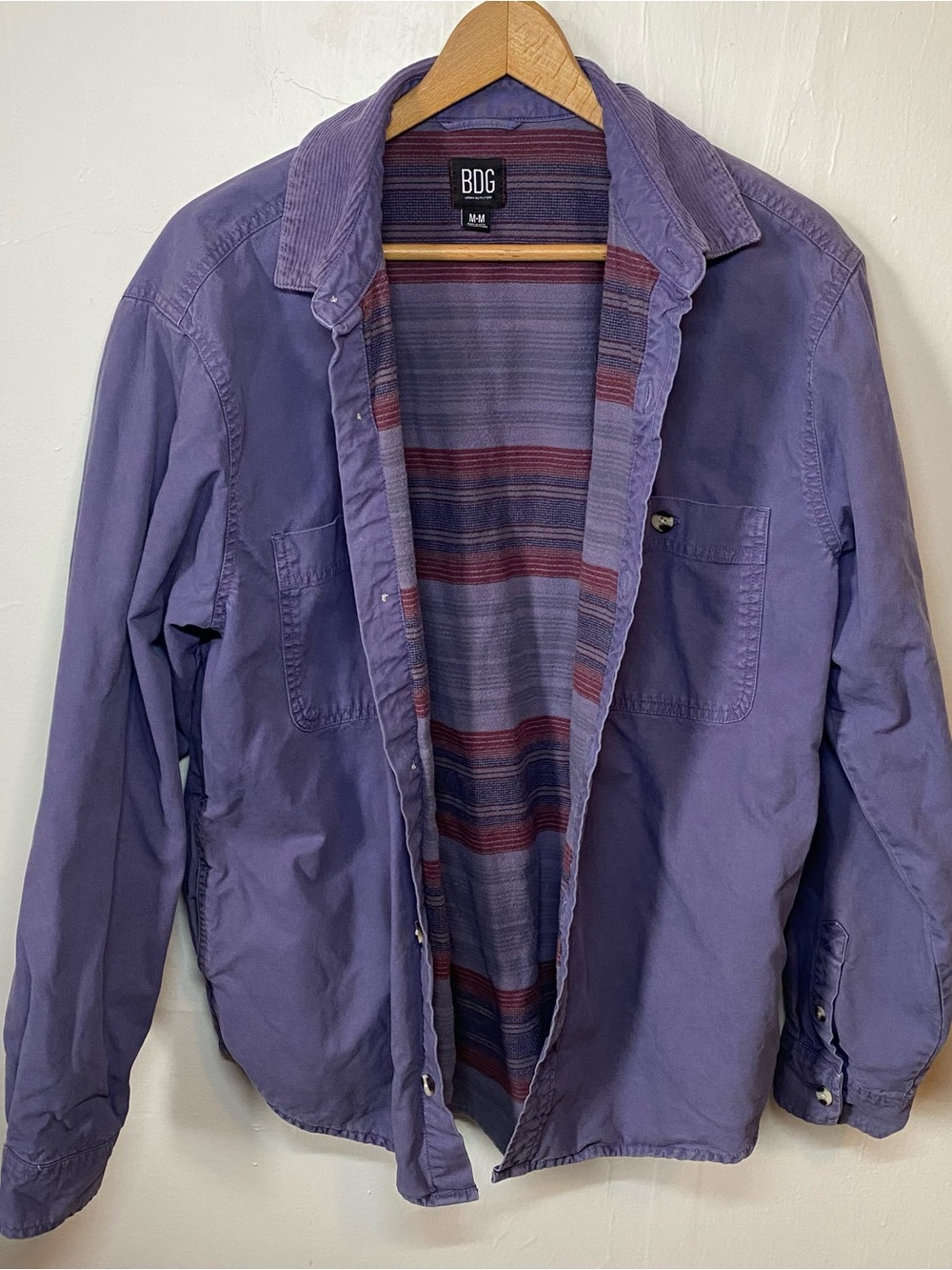 BDG Urban Outfitters Men’s Medium Heavyweight Purple Button Up Shirt Long Sleeve